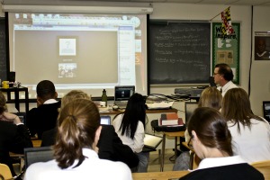 Students connect with Egyptian woman over Skype
