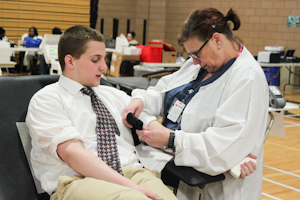 Students donate blood during spring Blood Drive