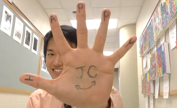 Senior William Du poses in his Happy video. The video was emailed out to all students and faculty on Mar. 24 for the JC communitys enjoyment.