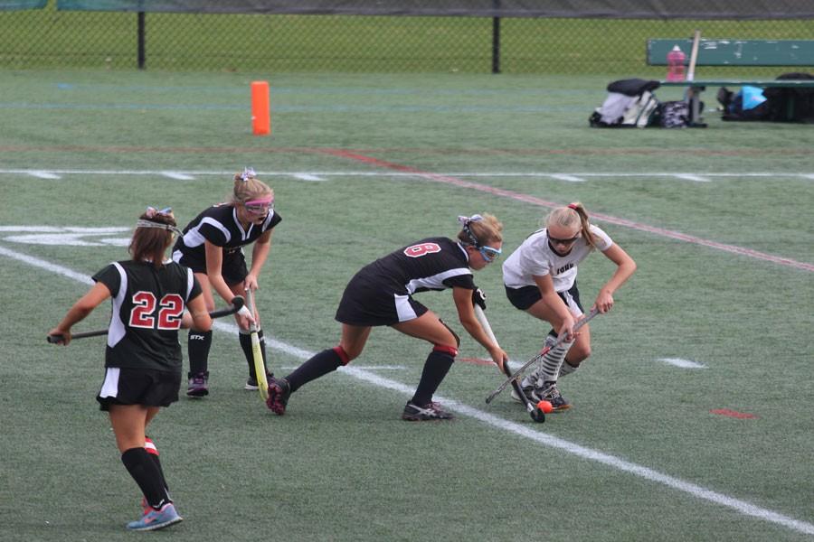 Ashlee Kothenbeutel attempts to take the ball away from a Maryvale player. The championship game was played at Stevenson University and resulted in a 1-0 victory and a second consecutive championship for the team.