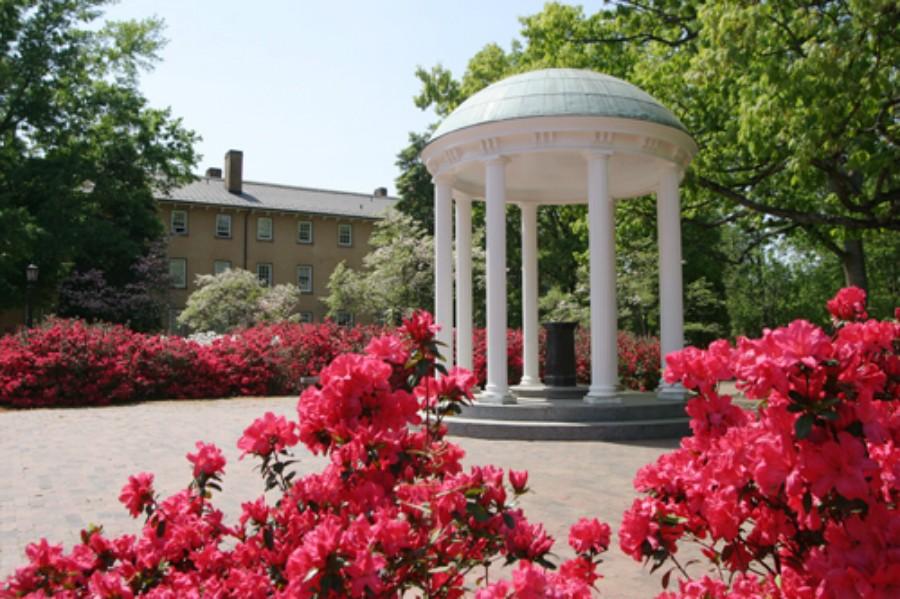 The Old Well located on the UNC Chapel Hill campus, is a popular and historic attraction. The Well was first used as a water supply back in the 1800s but is now seen as the heart of campus.
