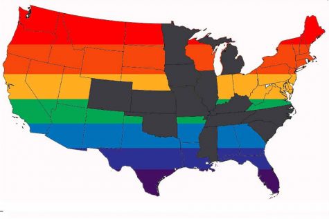 Across the U.S., 13 states, indicated above by gray, have enacted laws similar to the ones in Mississippi and North Carolina. Nine states have passed “Bathroom Bills” that require individuals to use the bathroom of the sex they were born as, while seven states have “religious freedom protection acts” that allow individuals to refuse service and employment based on their belief or conduct. 