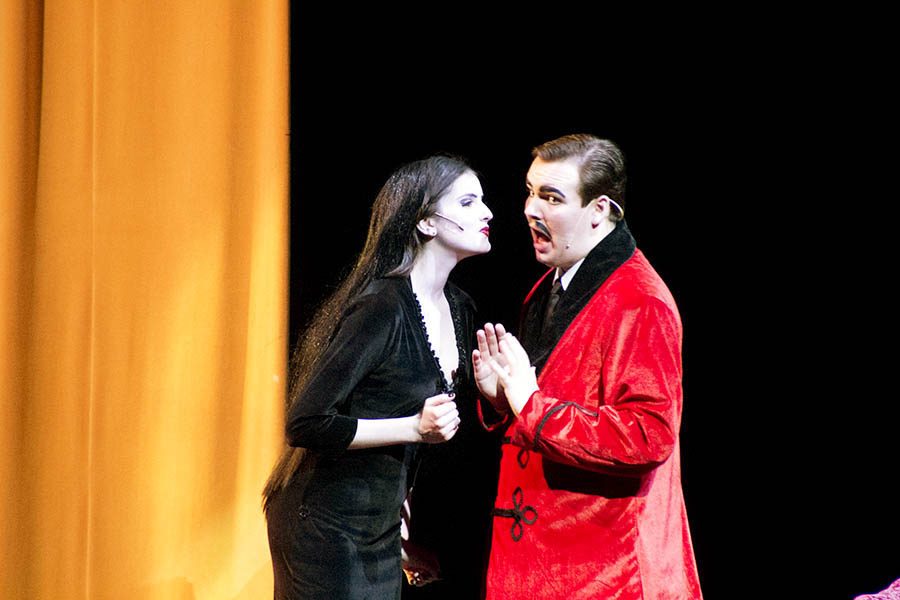 Senior+Lilly+Stannard+and+junior+Zach+Miller+played+Morticia+and+Gomez+Addams+in+the+spring+musical+The+Addams+Family.+Stannard+and+Miller+both+won+awards+from+the+JC+Theatre+Department+for+their+performances+in+the+show.