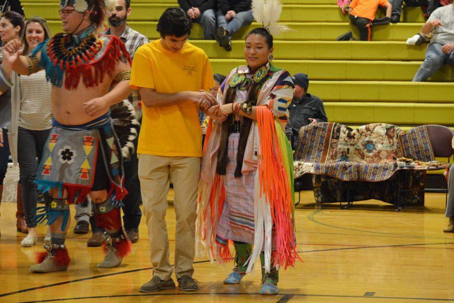Senior Kyle Baldauf, a member of the Anthropology course, participates in the unique Native American culture by dancing in the Morning Star Powwow on Jan. 14. Cultural experiences like this one should be more frequent within the community in order to create a deeper understanding and acceptance of different lifestyles. 